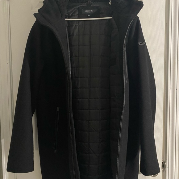 Men's Wool Melton Polyurethane Piping Detail Coat - Picture 2 of 5